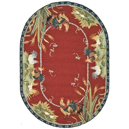 Safavieh Chelsea Oval Rug- Burgundy 4 -6 Inch x 6 -6 Inch HK56C-5OV